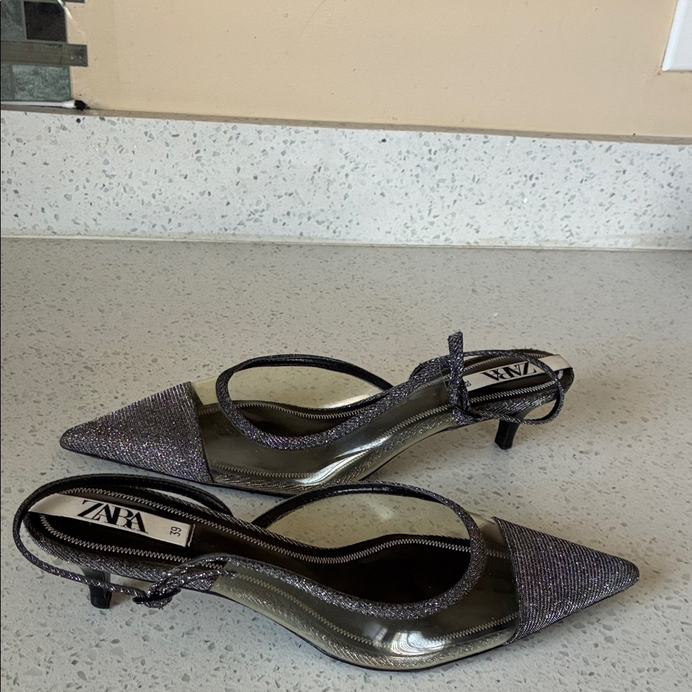 Zara Women's Glittery Black Heels